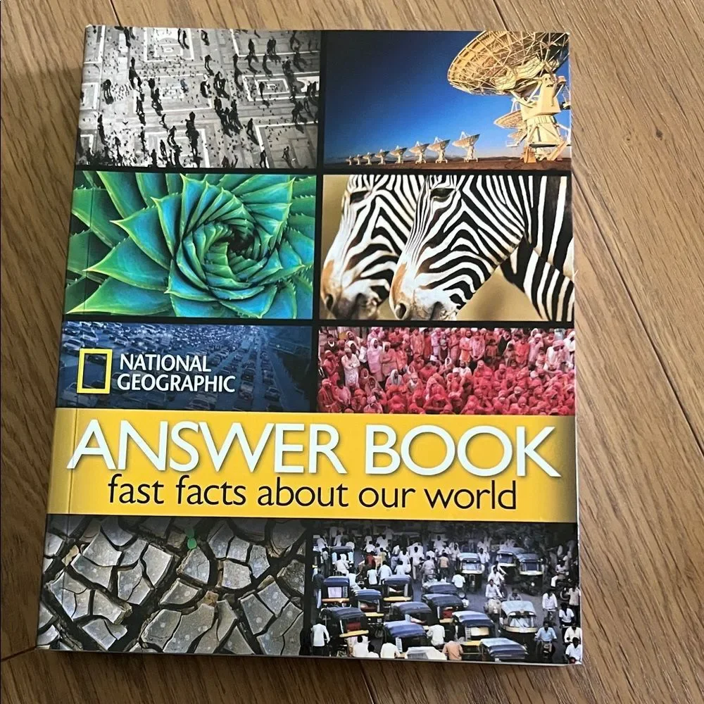#0990**National Geographic Answer Book with Vibrant Yellow and Blue Cover